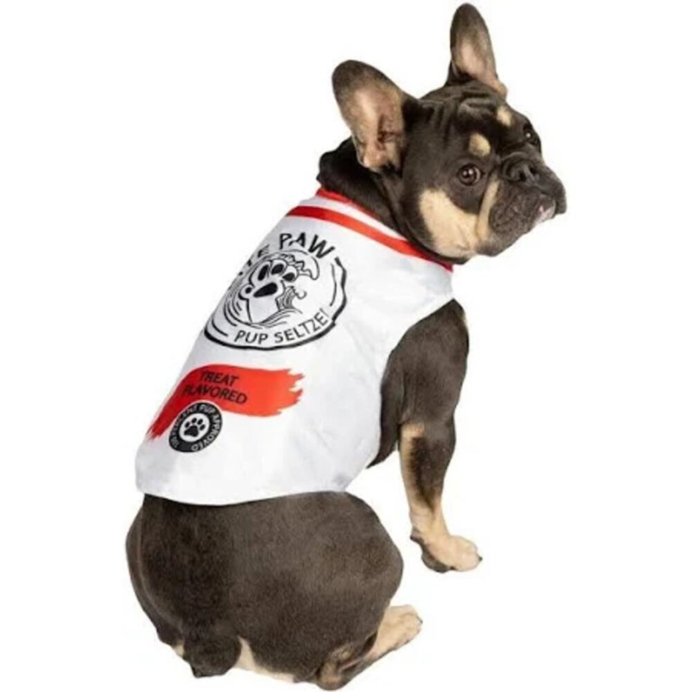 NWT New Party Dog White Bite Paw Pup Seltzer Costume Puppy Size XS/Small